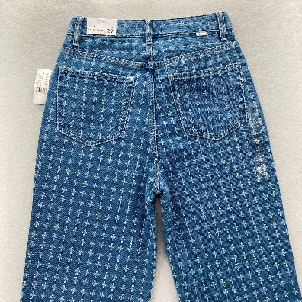 PacSun 90's Boyfriend Jeans Women's 27 Blue Distressed Denim Straight Leg Y2K - Picture 12 of 14